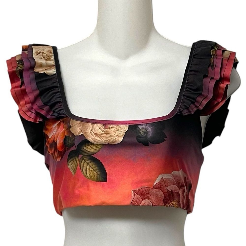 NWT AGUA BENDITA Shade Arielle Eda Ruffle Bikini Top L - Picture 2 of 6